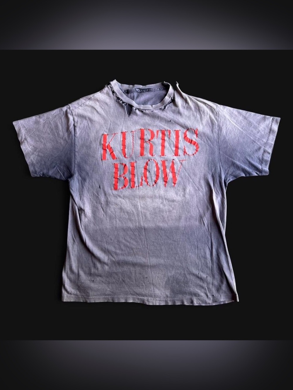 Vintage 1980’s Thrashed Kurtis Blow “King of Rap” Tee single stitch *rare find*